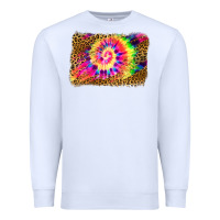 White leopard, tie die backgraund Premium Sweatshirt - JahusDesignShop
