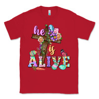 Red He is alive Easter Day Classic Tee - CowGirlArtShop