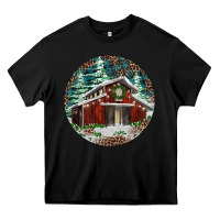 Black Barn Christmas Heavy Core Tee - RanaPortraitStore