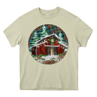 Mossy Barn Christmas Heavy Core Tee - RanaPortraitStore
