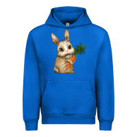 Cobalt Happy Easter With Bunny And Carrot Urban Hoodie - RanaPortraitStore
