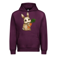 Mauve Wine Happy Easter With Bunny And Carrot Urban Hoodie - RanaPortraitStore