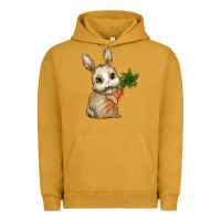 Pigment Peanut Butter Happy Easter With Bunny And Carrot Urban Hoodie - RanaPortraitStore