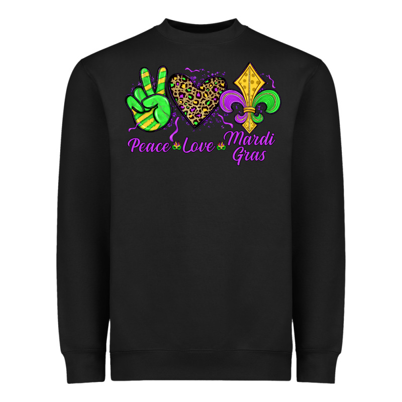 Peace Love Mardi Gras Heavyweight Sweatshirt by JahusDesignShop | Teevron