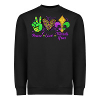 Black peace love mardi gras Heavyweight Sweatshirt - JahusDesignShop