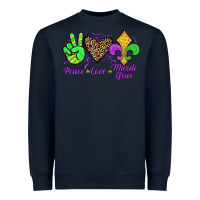 Navy peace love mardi gras Heavyweight Sweatshirt - JahusDesignShop