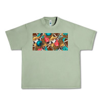 Oil Green american  football with turquoise license plate Urban Heavy Tee - BundleAndBundleShop