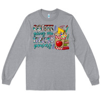 Heather Grey Coffee Gives Me Teacher Powers Long Sleeve Tee - CowhideDigitalArt