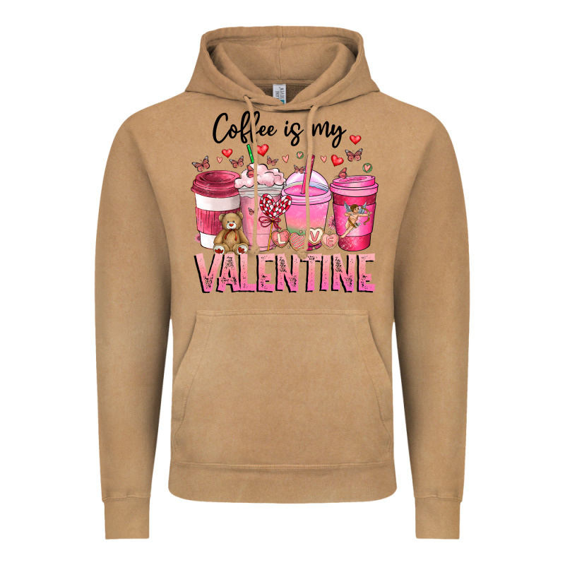 Coffee Is My Valentine Vintage Hoodie by CowhideDigitalArt | Teevron