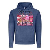 Vintage Denim Coffee Is MY Valentine Vintage Hoodie - CowhideDigitalArt