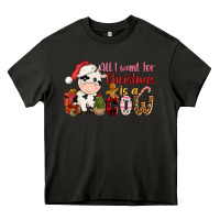 Asphalt all want for christmas is a cow Heavy Core Tee - CowGirlArtShop