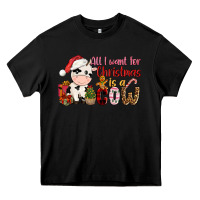 Black all want for christmas is a cow Heavy Core Tee - CowGirlArtShop