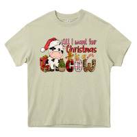 Mossy all want for christmas is a cow Heavy Core Tee - CowGirlArtShop