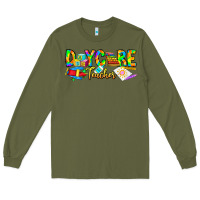 Army Green daycare teacher Long Sleeve Tee - CowhideDigitalArt
