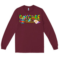 Burgundy daycare teacher Long Sleeve Tee - CowhideDigitalArt