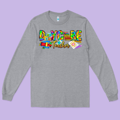 Daycare Teacher Long Sleeve Tee Designed By Cowhidedigitalart