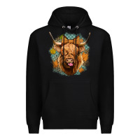 Black fall highland cow Premium Hoodie - Jasminsmagicworld