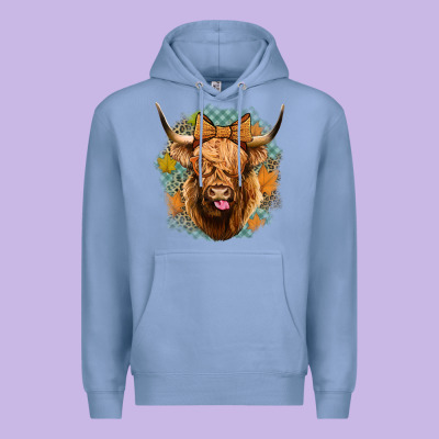 Fall Highland Cow Premium Hoodie Designed By Jasminsmagicworld