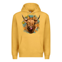 Mustard fall highland cow Premium Hoodie - Jasminsmagicworld