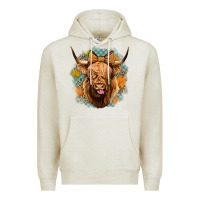 Oatmeal Heather fall highland cow Premium Hoodie - Jasminsmagicworld