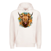 Pale Pink fall highland cow Premium Hoodie - Jasminsmagicworld