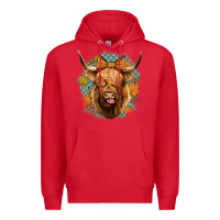 Red fall highland cow Premium Hoodie - Jasminsmagicworld