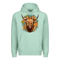 Seafoam fall highland cow Premium Hoodie - Jasminsmagicworld