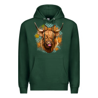 Sports Green fall highland cow Premium Hoodie - Jasminsmagicworld