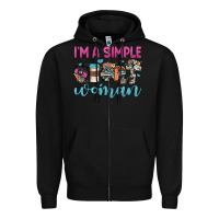 Black i'm a simple woman Zipper Hoodie - JahusDesignShop