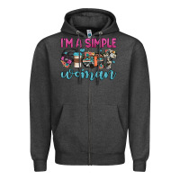Charcoal Heather i'm a simple woman Zipper Hoodie - JahusDesignShop