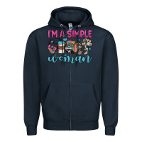 Navy i'm a simple woman Zipper Hoodie - JahusDesignShop