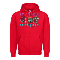 Red i'm a simple woman Zipper Hoodie - JahusDesignShop