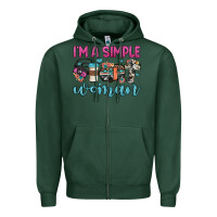 Sports Green i'm a simple woman Zipper Hoodie - JahusDesignShop