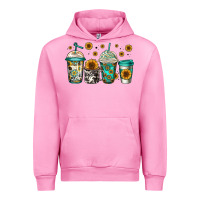 Fuchsia Pink sunflowers coffee cups Urban Hoodie - Jasminsmagicworld