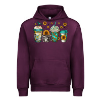 Mauve Wine sunflowers coffee cups Urban Hoodie - Jasminsmagicworld