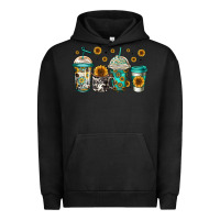Pigment Black sunflowers coffee cups Urban Hoodie - Jasminsmagicworld