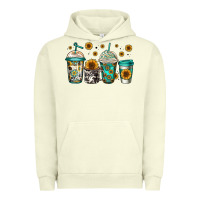 Pigment Pistachio sunflowers coffee cups Urban Hoodie - Jasminsmagicworld