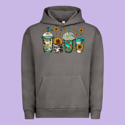 Sunflowers Coffee Cups Urban Hoodie Designed By Jasminsmagicworld