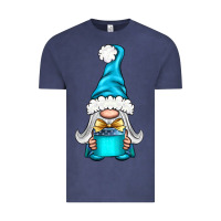 Vintage Denim winter gnome with gift Vintage Tee - BundleAndBundleShop