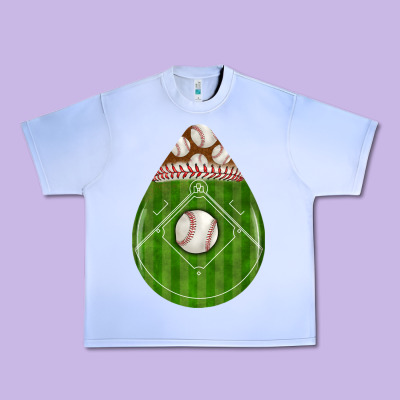 Baseball And Western Roses Teardrop Urban Heavy Tee Designed By Bundleandbundleshop