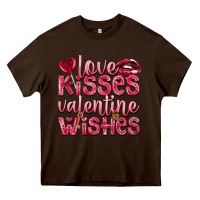 Chocolate Brown Love kisses Valentine wishes Valentine's Day Heavy Core Tee - HowdyJamesFarm