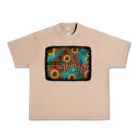 Burro christmas sunflowers and buffalo plaid background Urban Heavy Tee - Jasminsmagicworld