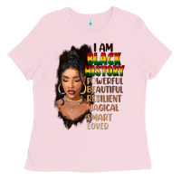 Bubblegum Pink I am black history black girl Ladies Tee - FaDigitalArtStudio