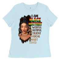 Baby Blue I am black history black girl Ladies Tee - FaDigitalArtStudio