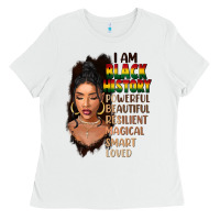 White I am black history black girl Ladies Tee - FaDigitalArtStudio