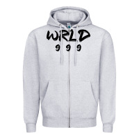 Heather Grey wrld singer 999 black Zipper Hoodie - baoMotion