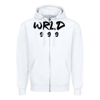 White wrld singer 999 black Zipper Hoodie - baoMotion