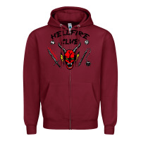 Burgundy hellfire club strangerthings Zipper Hoodie - baoMotion