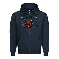 Navy hellfire club strangerthings Zipper Hoodie - baoMotion