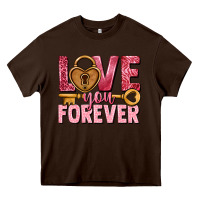 Chocolate Brown Love you forever Valentine's Day Heavy Core Tee - HowdyJamesFarm